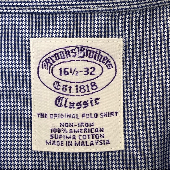 BROOKS BROTHERS Classic Men Long Sleeve Casual Button Down Shirt Sz 16 1/2 -32 - Picture 5 of 14
